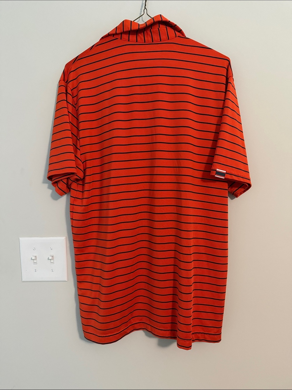 Under Armour Orange and Black Auburn Striped Polo - Picture 2 of 2